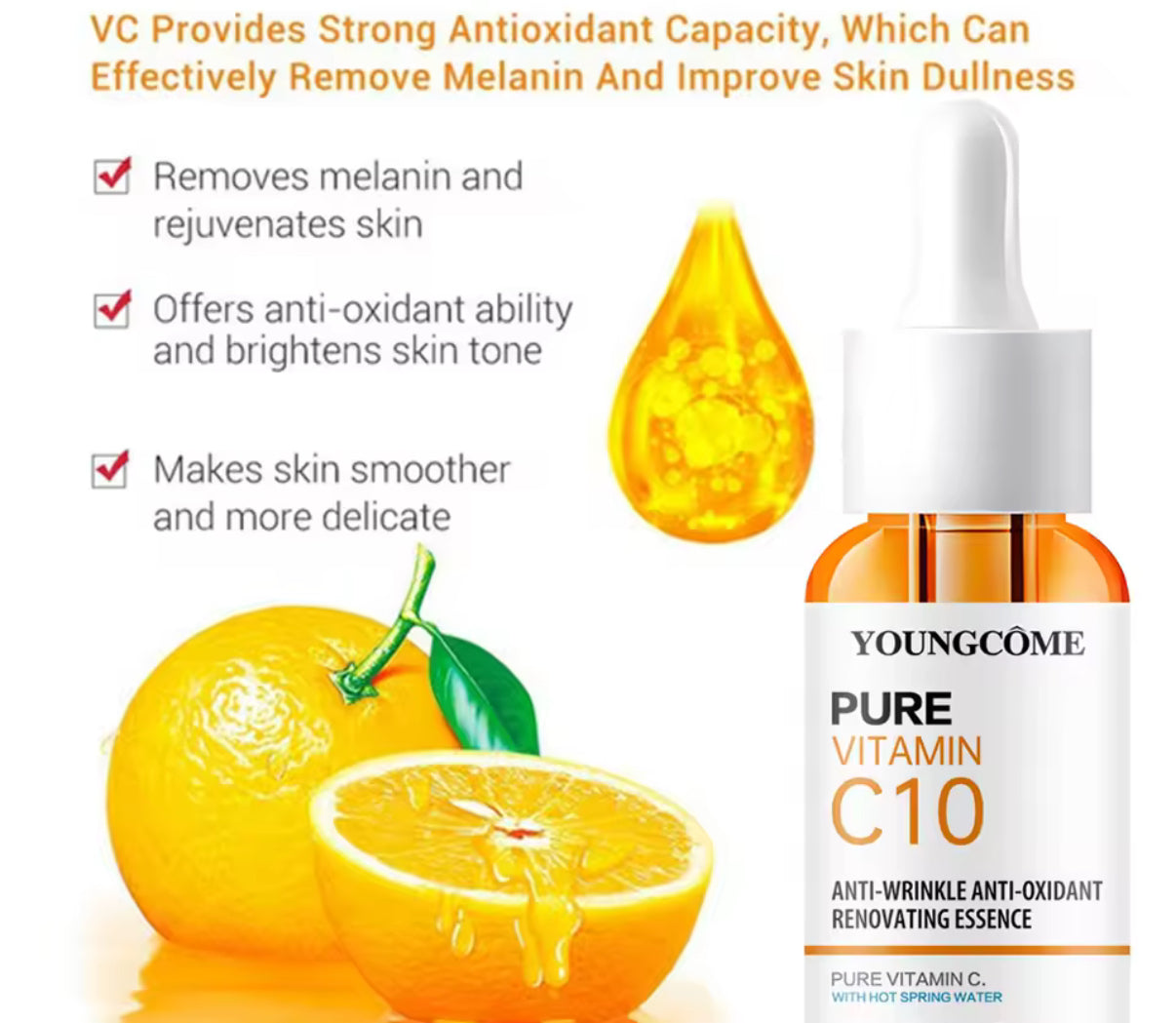 Vitamin C10 Brightening Serum – Anti-Wrinkle & Skin Repair Essence 30 ML