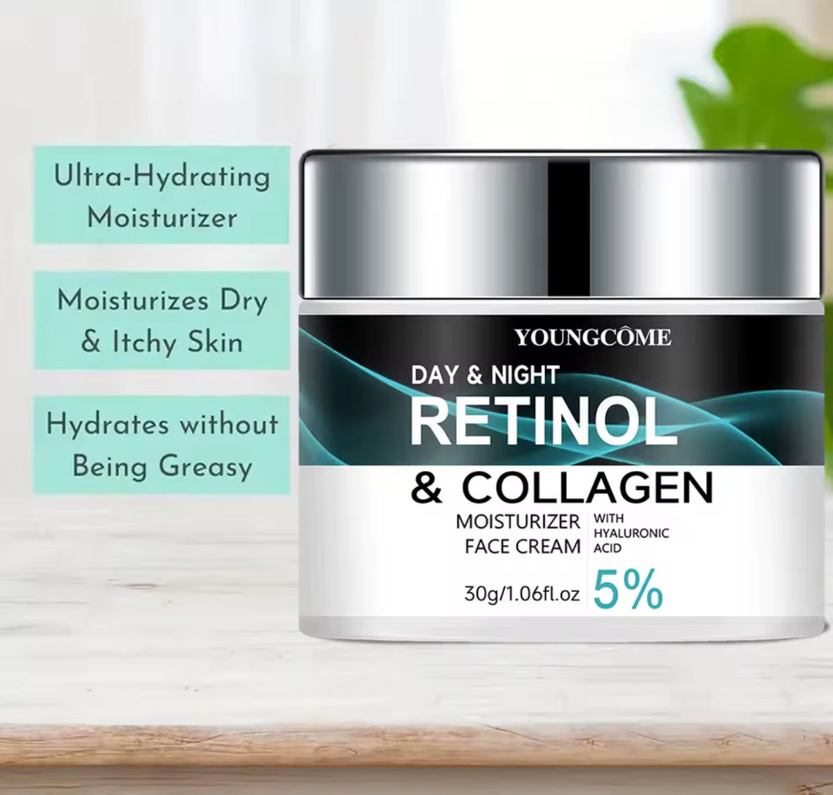 Day & Night Retinol + Collagen Face Cream – 5% with Hyaluronic Acid