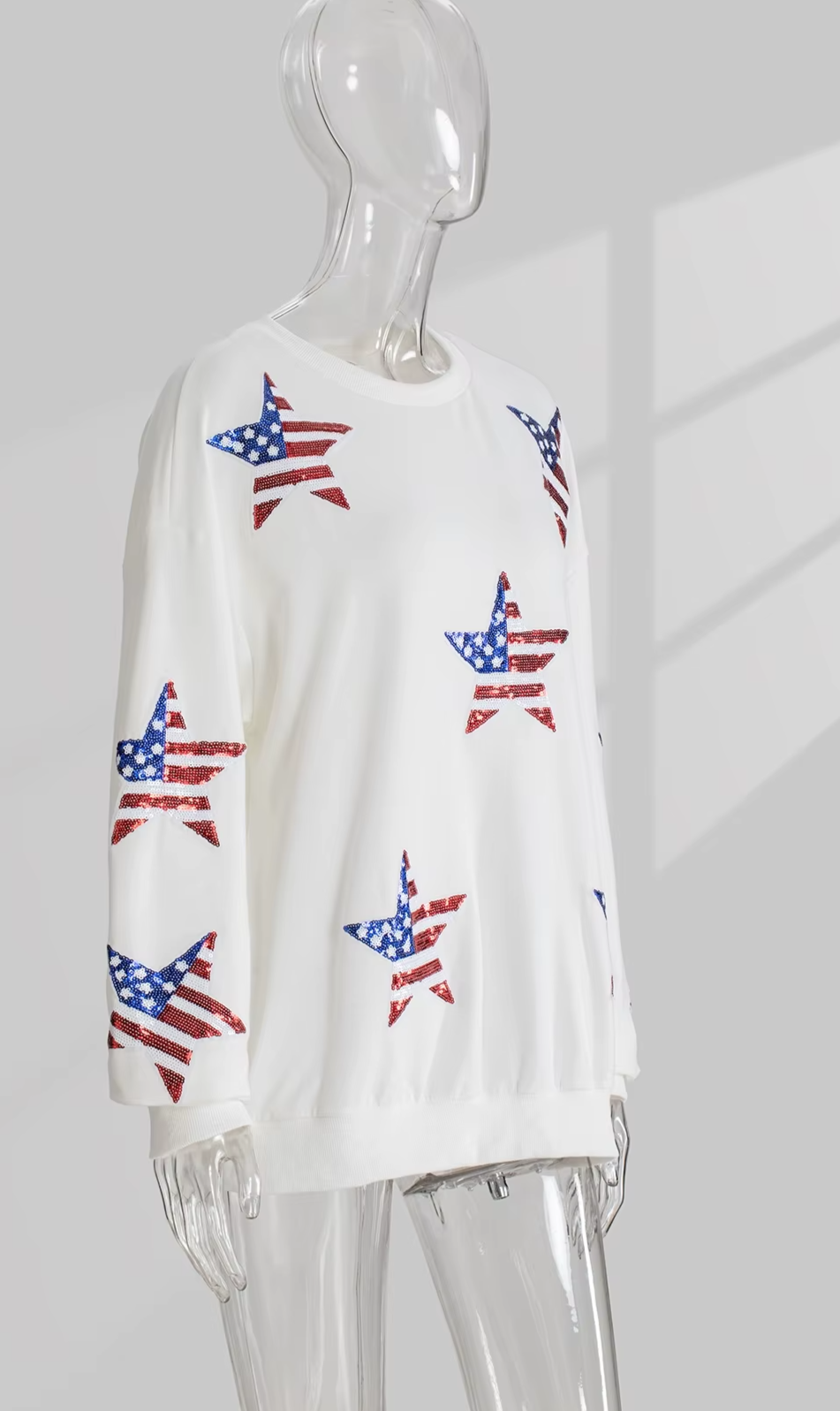 Star-Spangled Sparkle Sweatshirt – Independence Day Sequin Pullover