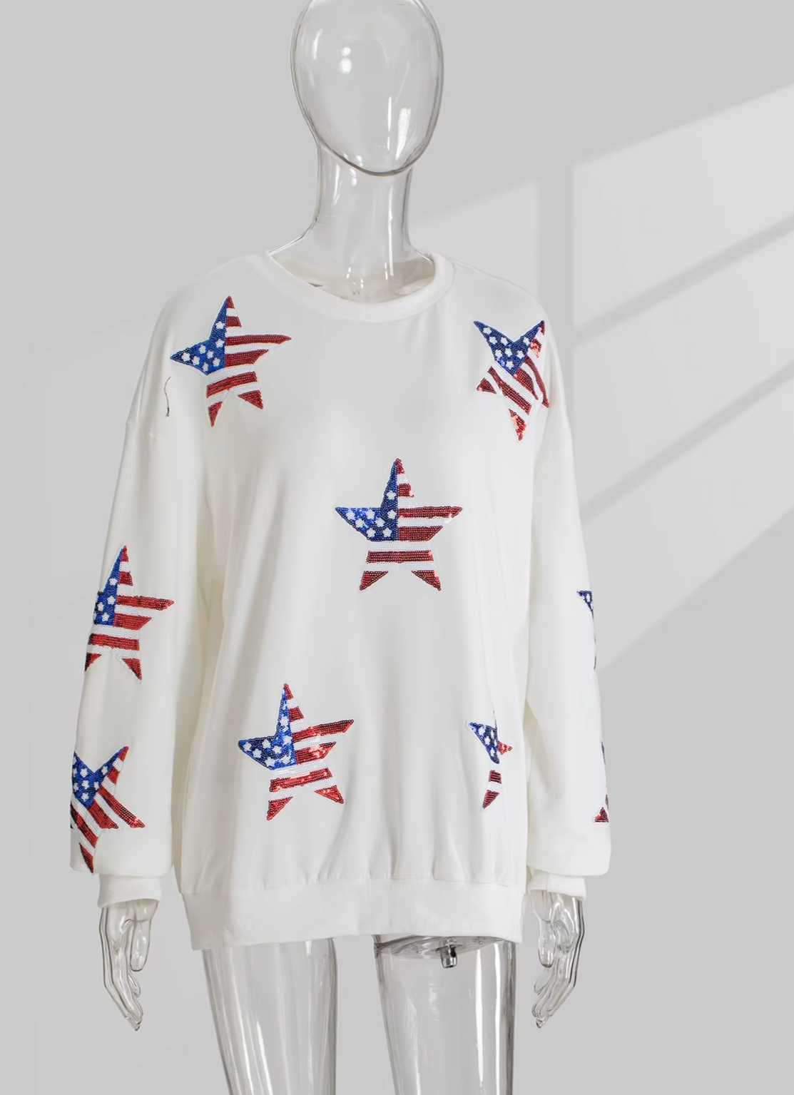 Star-Spangled Sparkle Sweatshirt – Independence Day Sequin Pullover