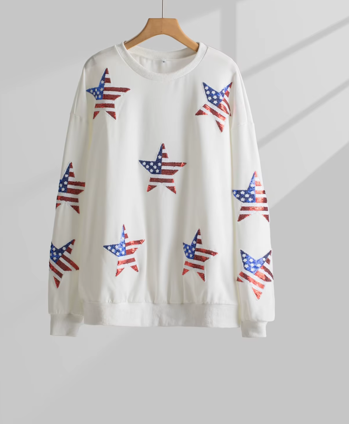 Star-Spangled Sparkle Sweatshirt – Independence Day Sequin Pullover