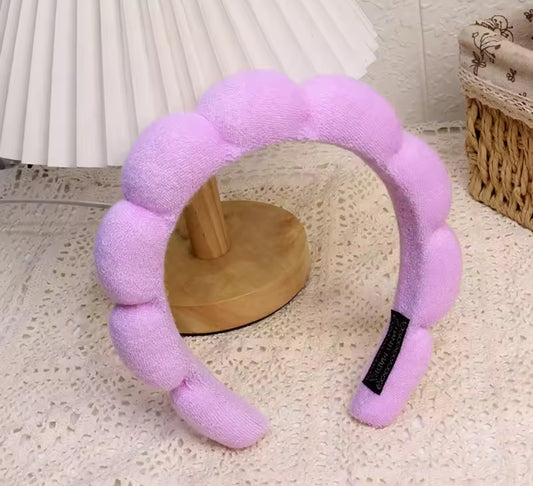 Makeup Prep Plush Headband – Lilac Bubble Beauty Band