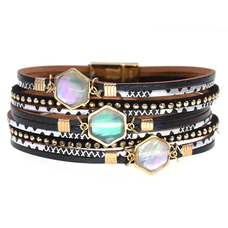 Glamorous Magnetic Leather Charm Bracelt- Perfect for any outfit - Luxepulse