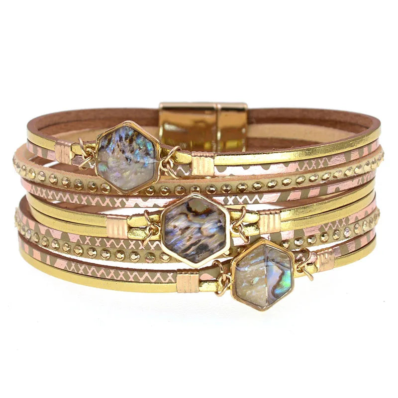 Glamorous Magnetic Leather Charm Bracelt- Perfect for any outfit - Luxepulse