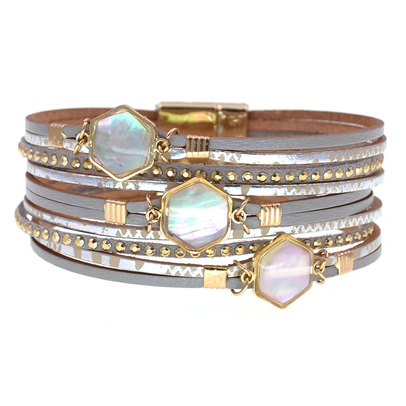 Glamorous Magnetic Leather Charm Bracelt- Perfect for any outfit - Luxepulse