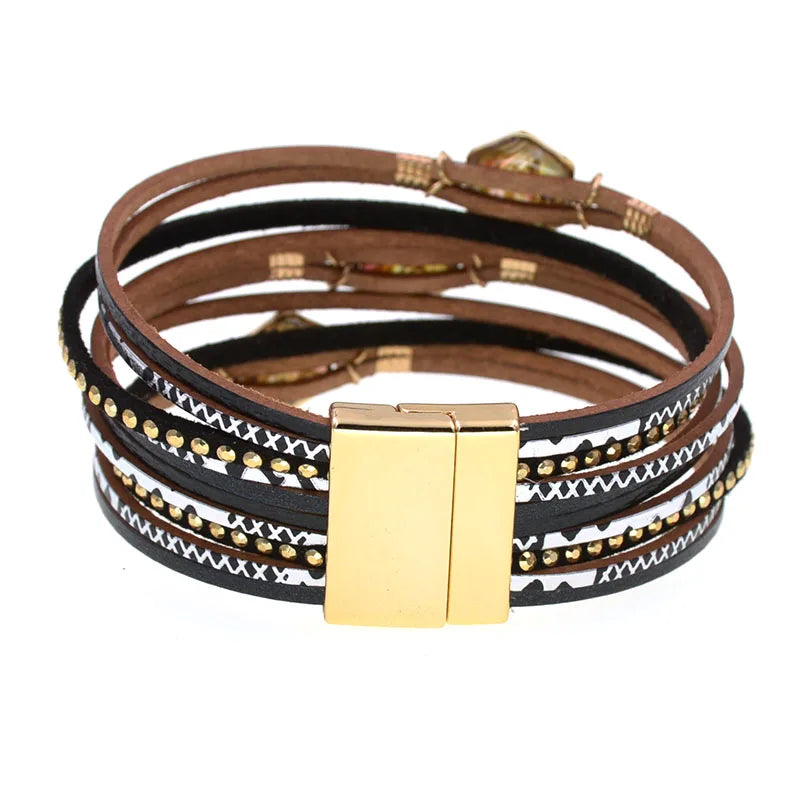 Glamorous Magnetic Leather Charm Bracelt- Perfect for any outfit - Luxepulse