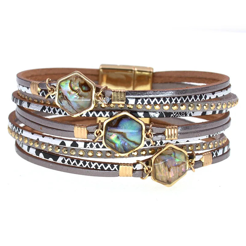 Glamorous Magnetic Leather Charm Bracelt- Perfect for any outfit - Luxepulse