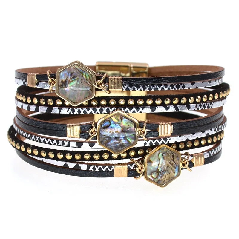 Glamorous Magnetic Leather Charm Bracelt- Perfect for any outfit - Luxepulse