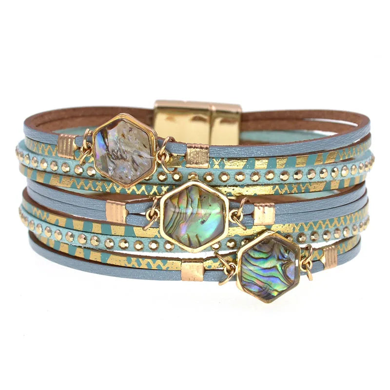 Glamorous Magnetic Leather Charm Bracelt- Perfect for any outfit - Luxepulse