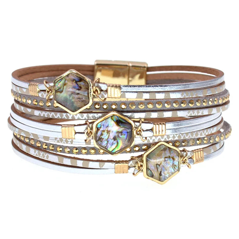 Glamorous Magnetic Leather Charm Bracelt- Perfect for any outfit - Luxepulse