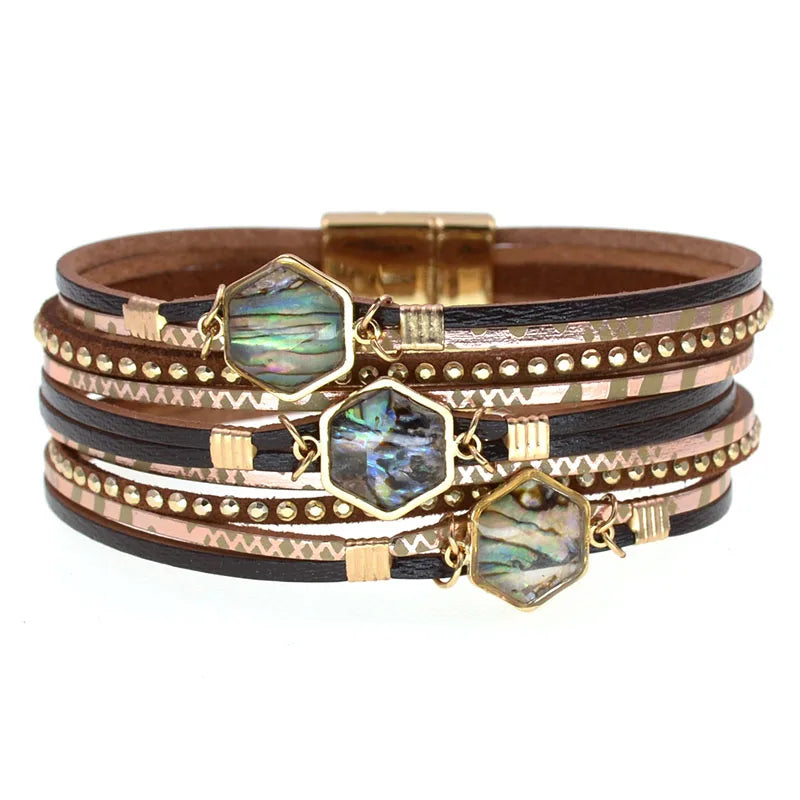 Glamorous Magnetic Leather Charm Bracelt- Perfect for any outfit - Luxepulse