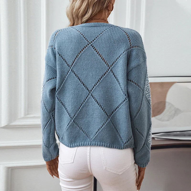 Beautiful Casual Knit Sequin Sweater - Luxepulse