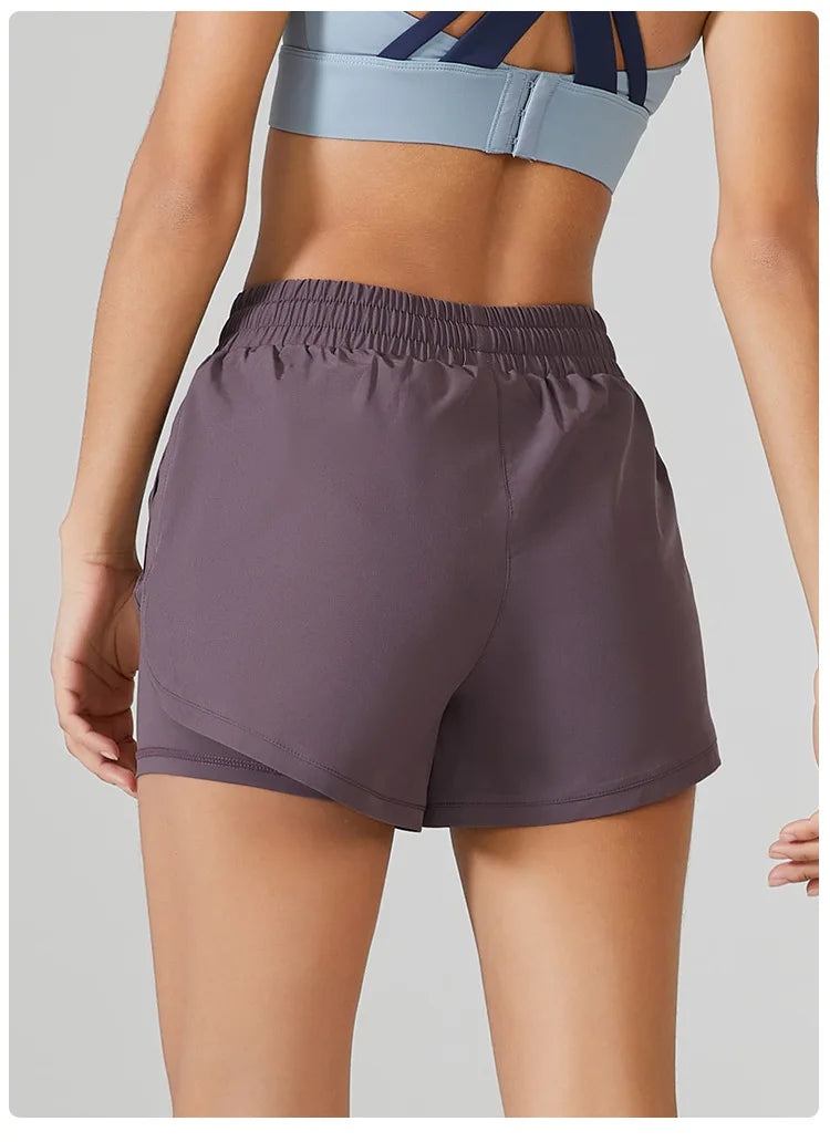 Women's Elastic Fitness Spandex Yoga Shorts - Luxepulse