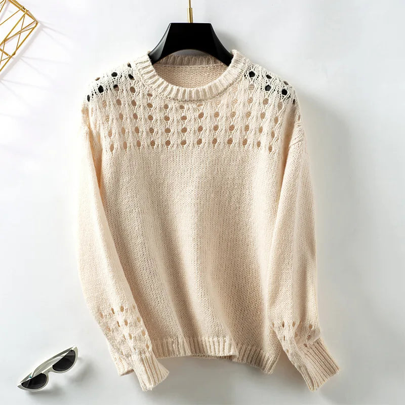 Stylish Knit Loose Fit Sweater - Luxepulse