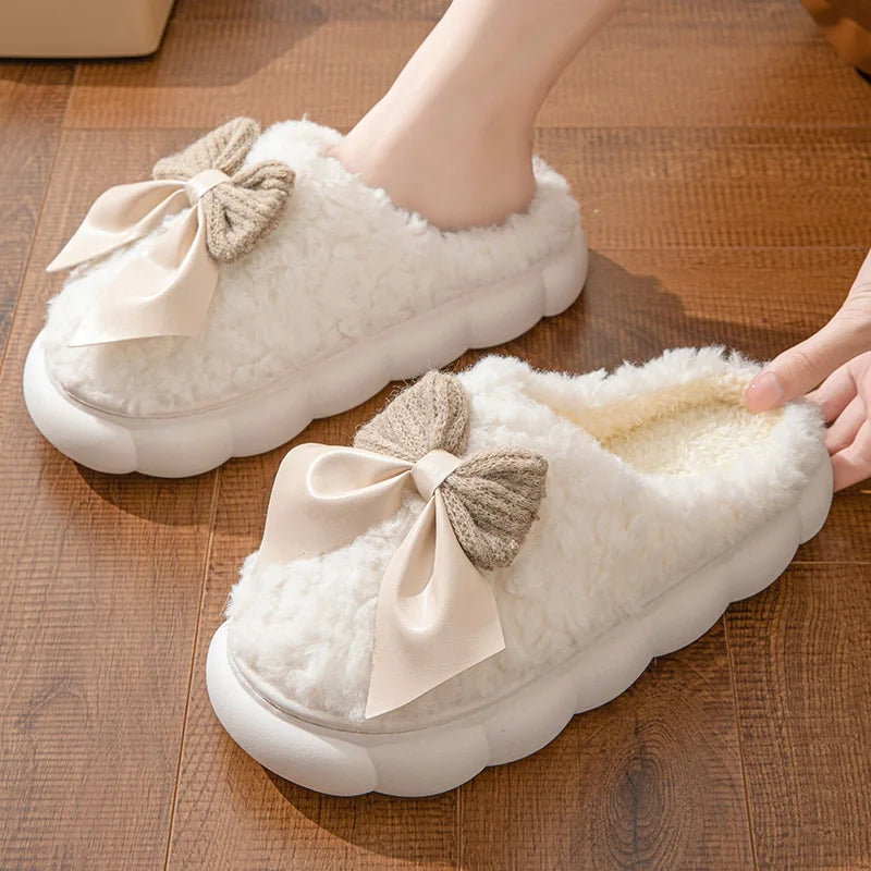 Women’s Cozy Cotton Indoor Slippers With Thick Sole and Non-Slip Design - Luxepulse