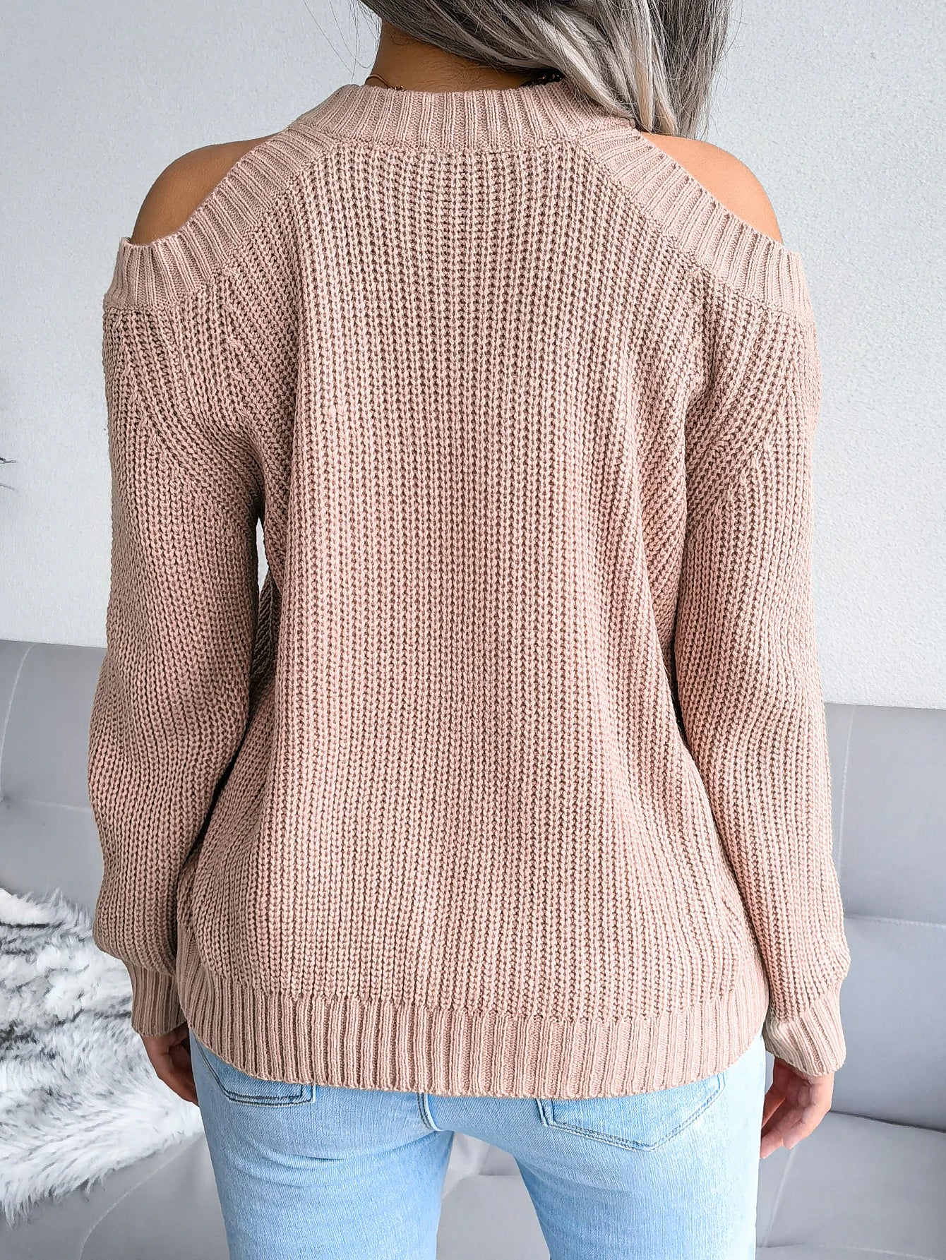 Off-Shoulder Sweater – Casual Knitted Pullover - Luxepulse