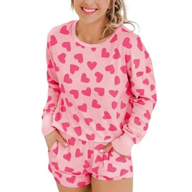 Heartfelt Comfort Pajama Set – Cozy Loungewear with Pockets for Women - Luxepulse