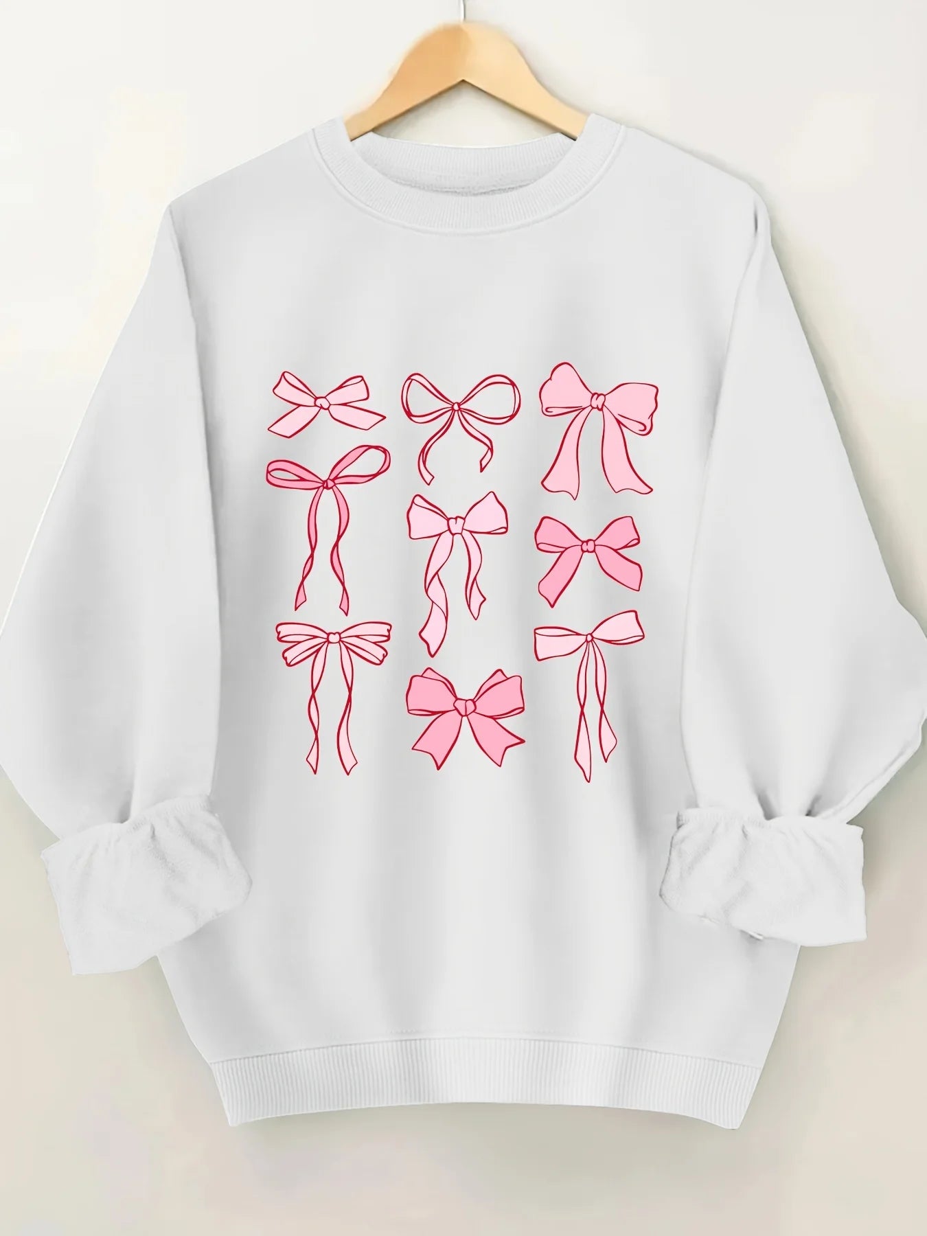 Cozy & Cute Fleece Bow Sweatshirt - Luxepulse