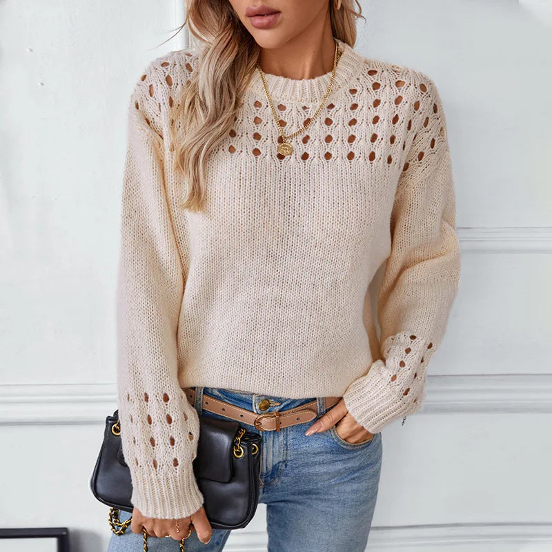 Stylish Knit Loose Fit Sweater - Luxepulse