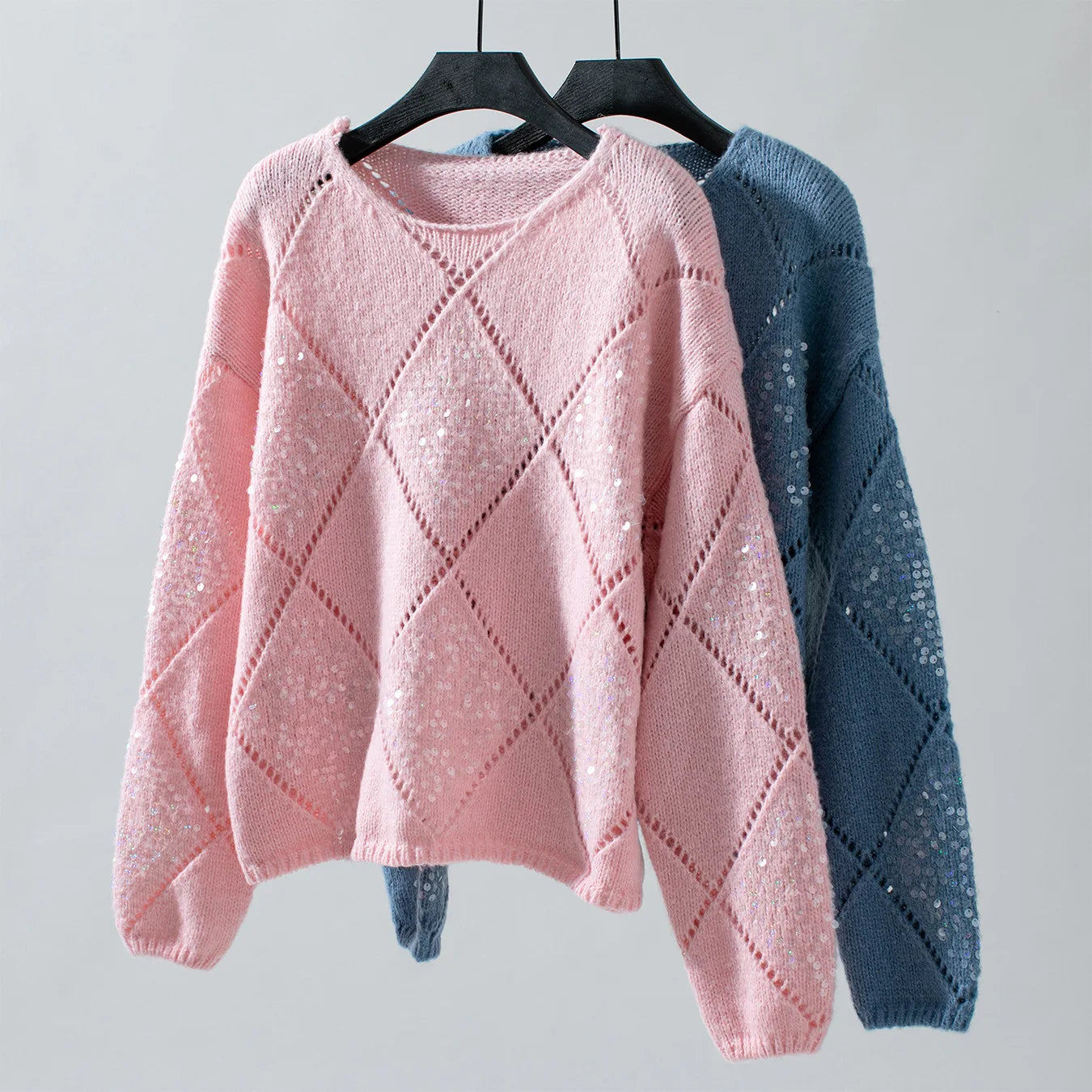 Beautiful Casual Knit Sequin Sweater - Luxepulse