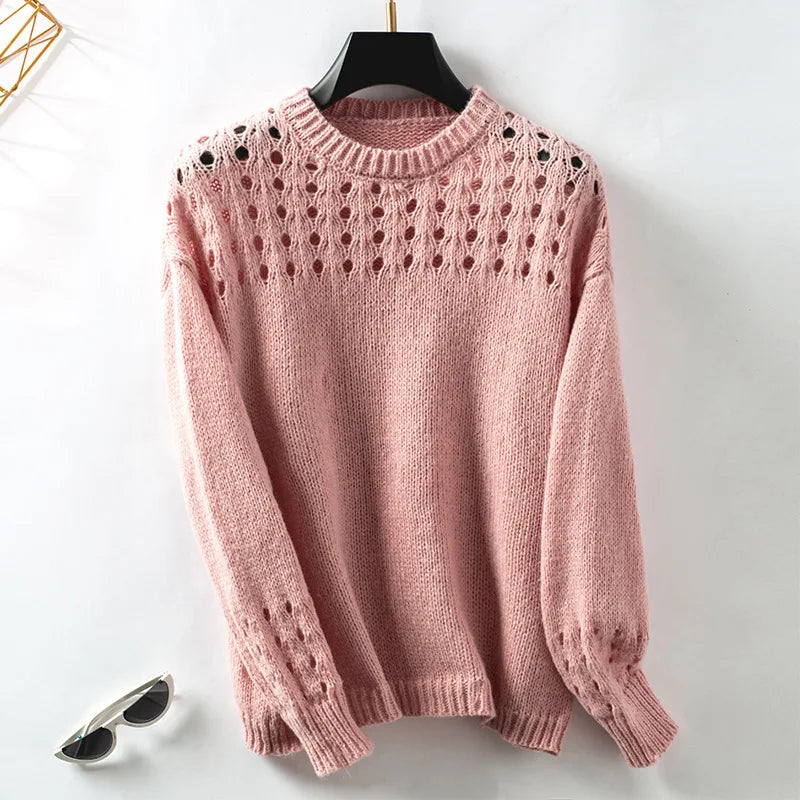 Stylish Knit Loose Fit Sweater - Luxepulse