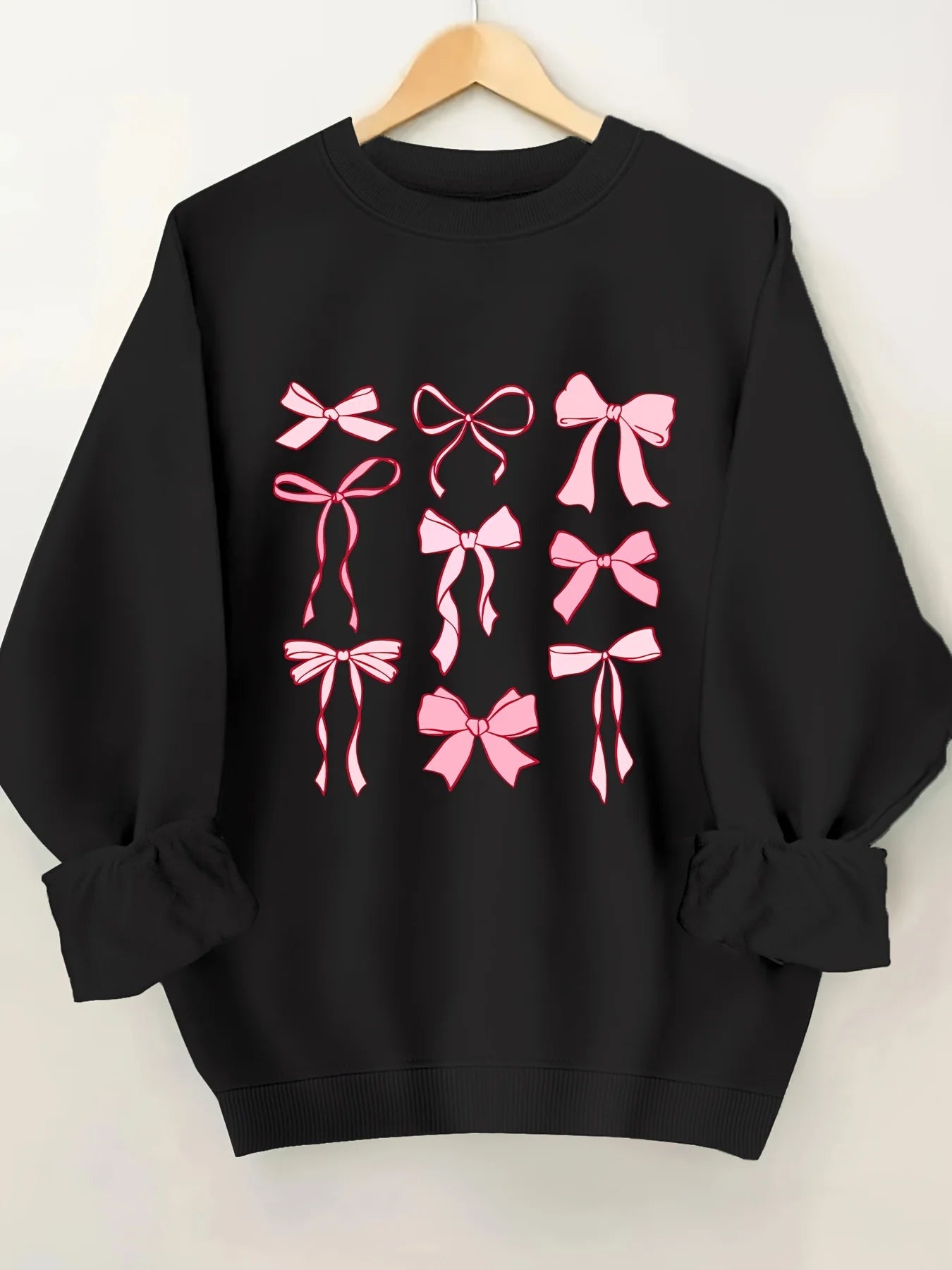 Cozy & Cute Fleece Bow Sweatshirt - Luxepulse