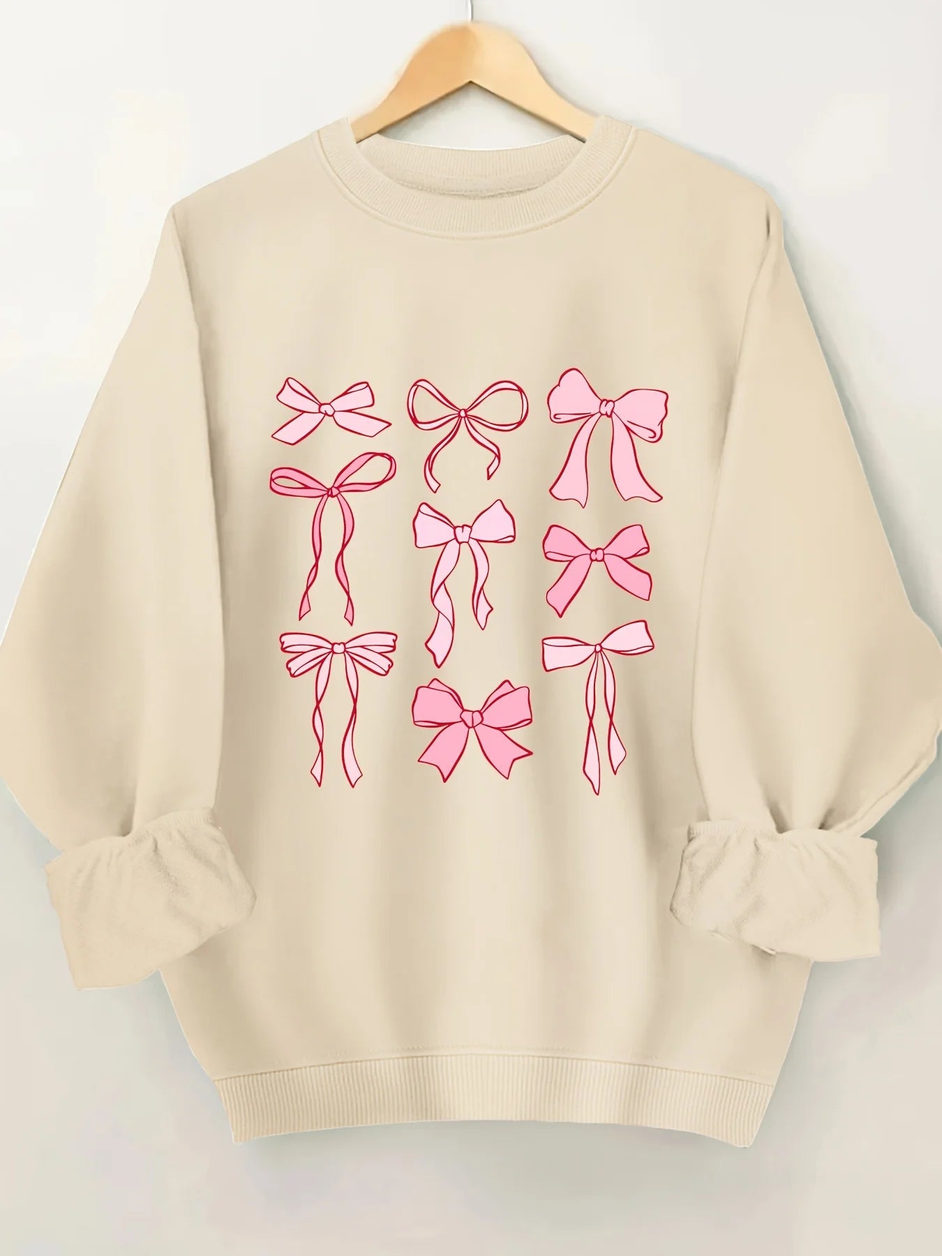 Cozy & Cute Fleece Bow Sweatshirt - Luxepulse