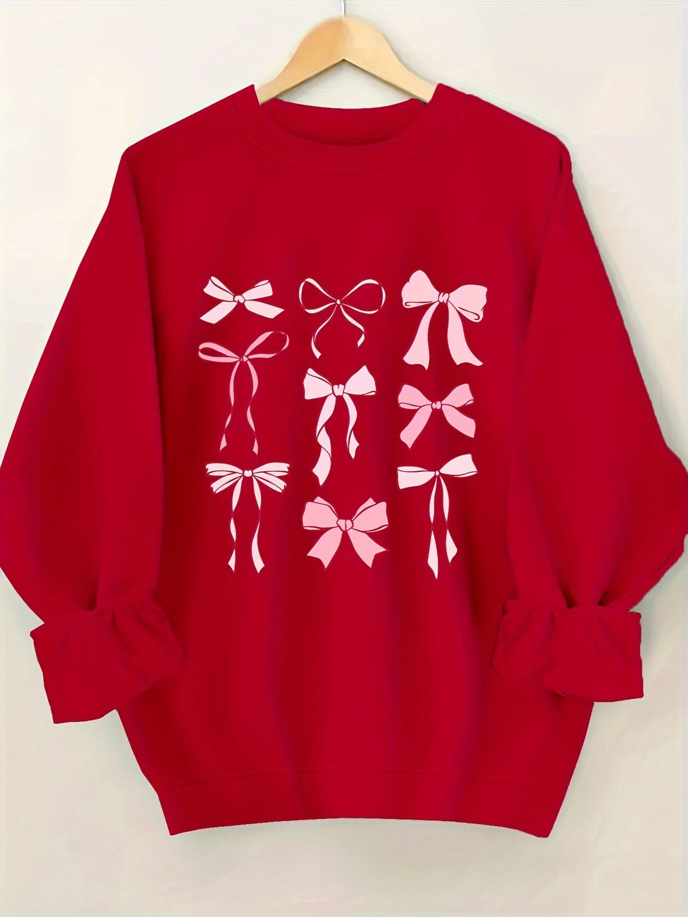 Cozy & Cute Fleece Bow Sweatshirt - Luxepulse