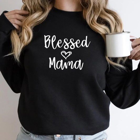 Blessed Mama Sweatshirt – Cozy & Stylish Winter Top for Moms - Luxepulse