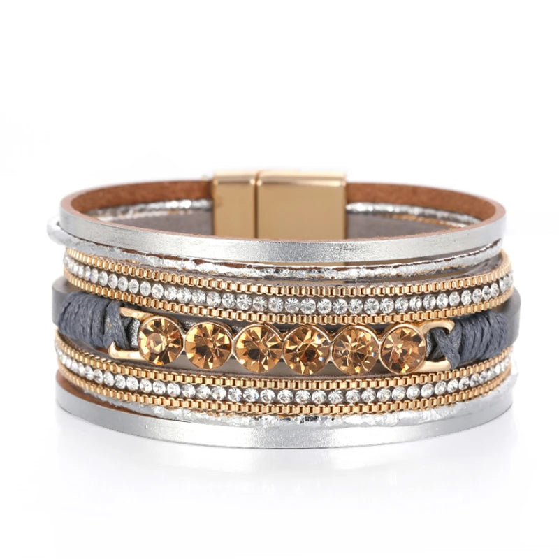 Retro Multi Layered Magnetic Charm Bracelet - Luxepulse