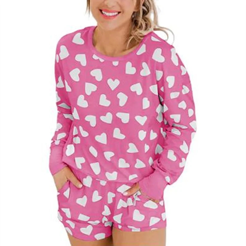 Heartfelt Comfort Pajama Set – Cozy Loungewear with Pockets for Women - Luxepulse