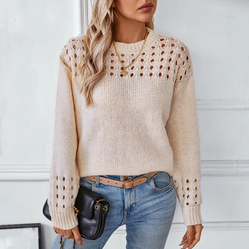 Stylish Knit Loose Fit Sweater - Luxepulse