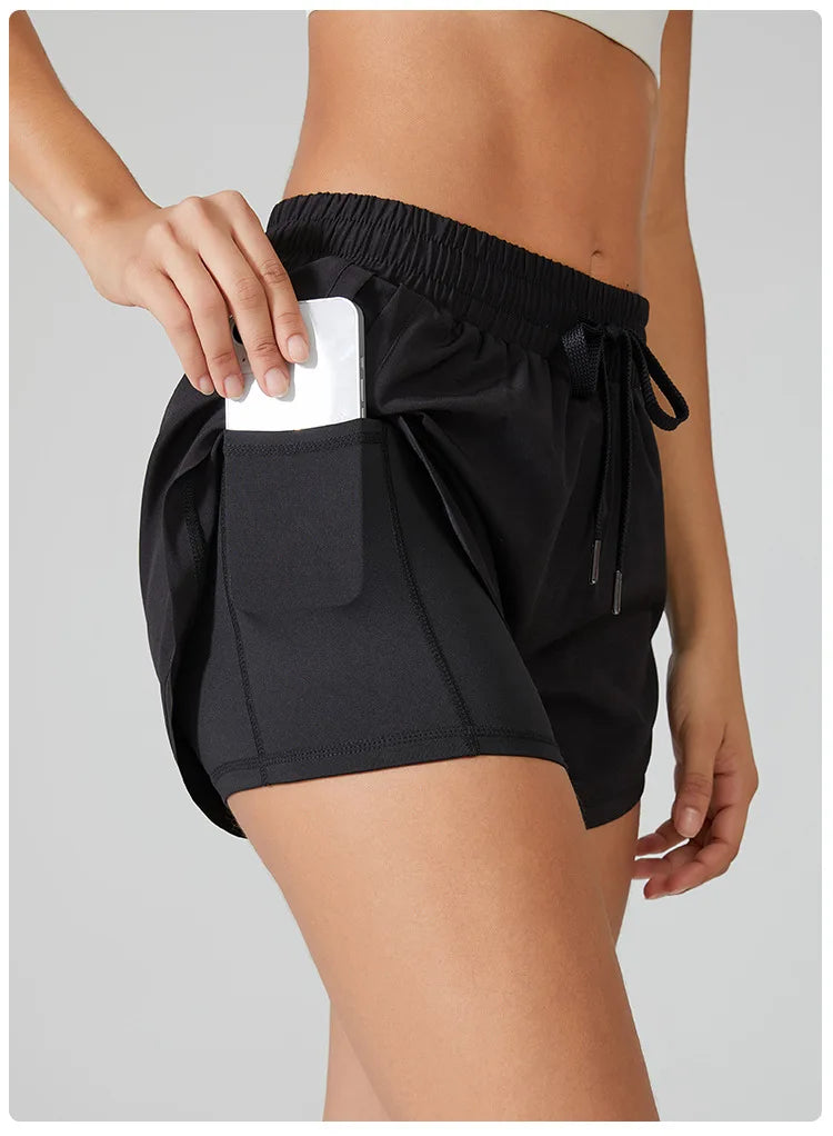 Women's Elastic Fitness Spandex Yoga Shorts - Luxepulse