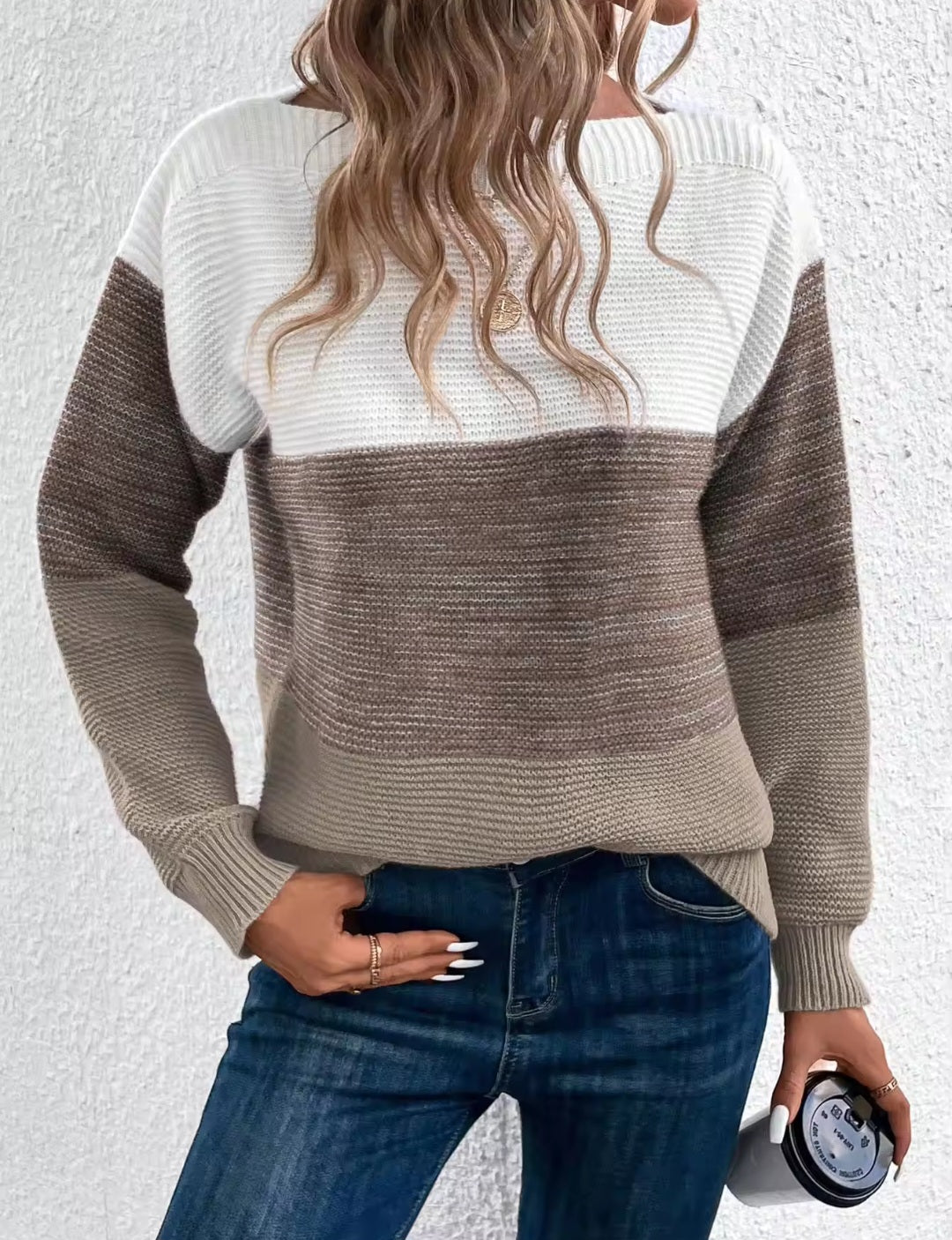 Three Color Patchwork Sweater-Cozy & Chic for Every Occasion - Luxepulse