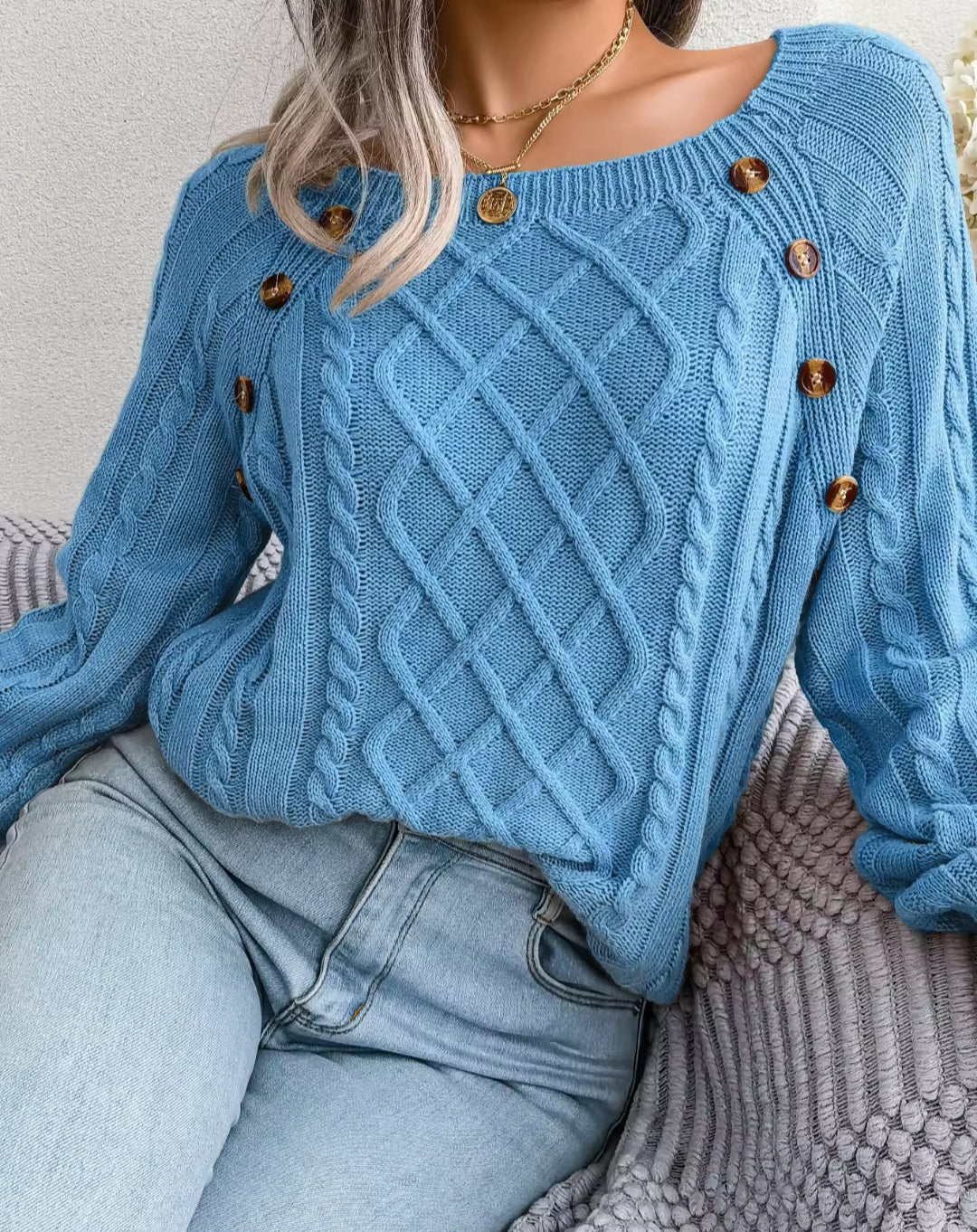 Women’s Casual Buttoned Sweater - Cozy Elegance - Luxepulse