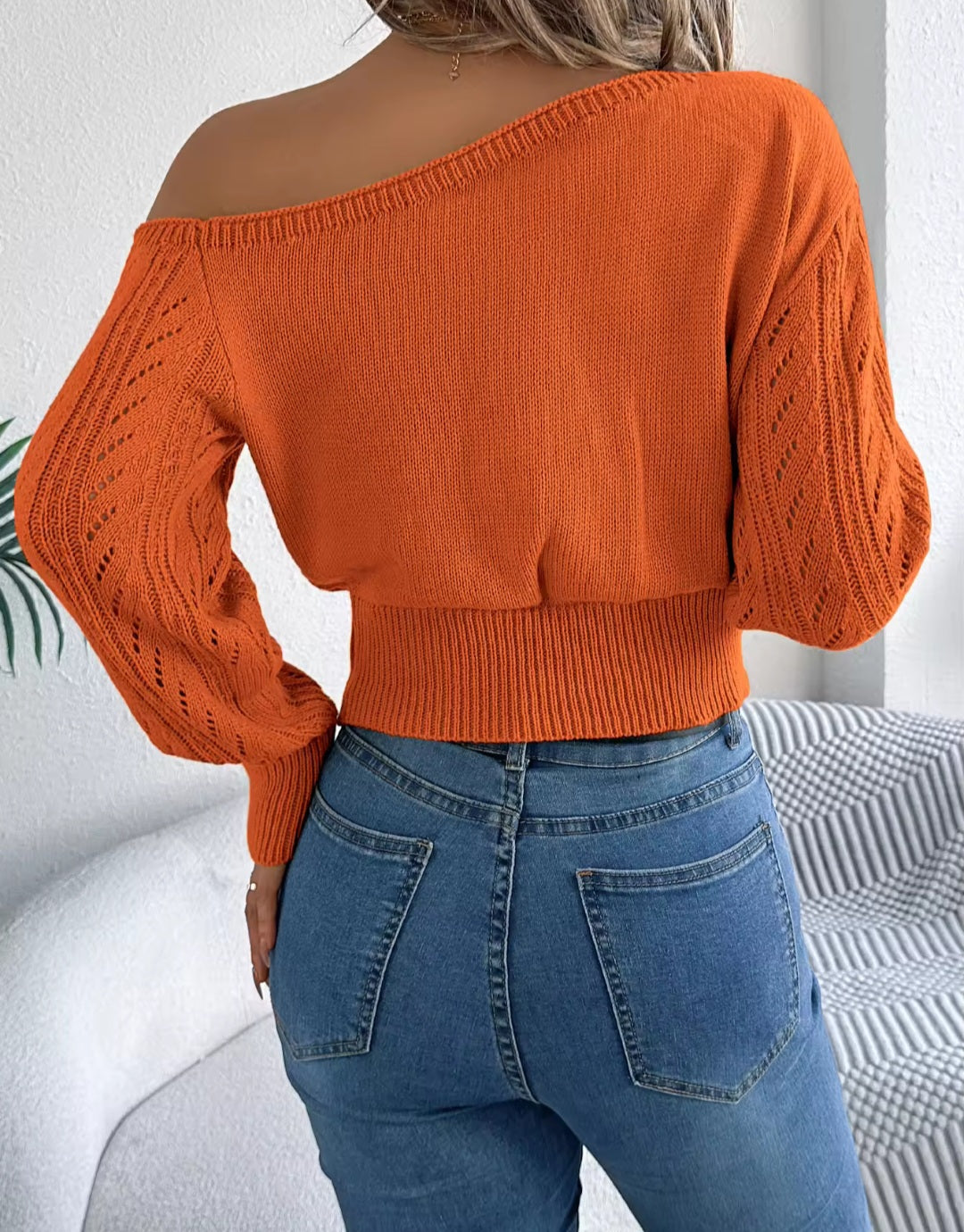 Sexy Casual Off-Shoulder Knitted Sweater - Luxepulse