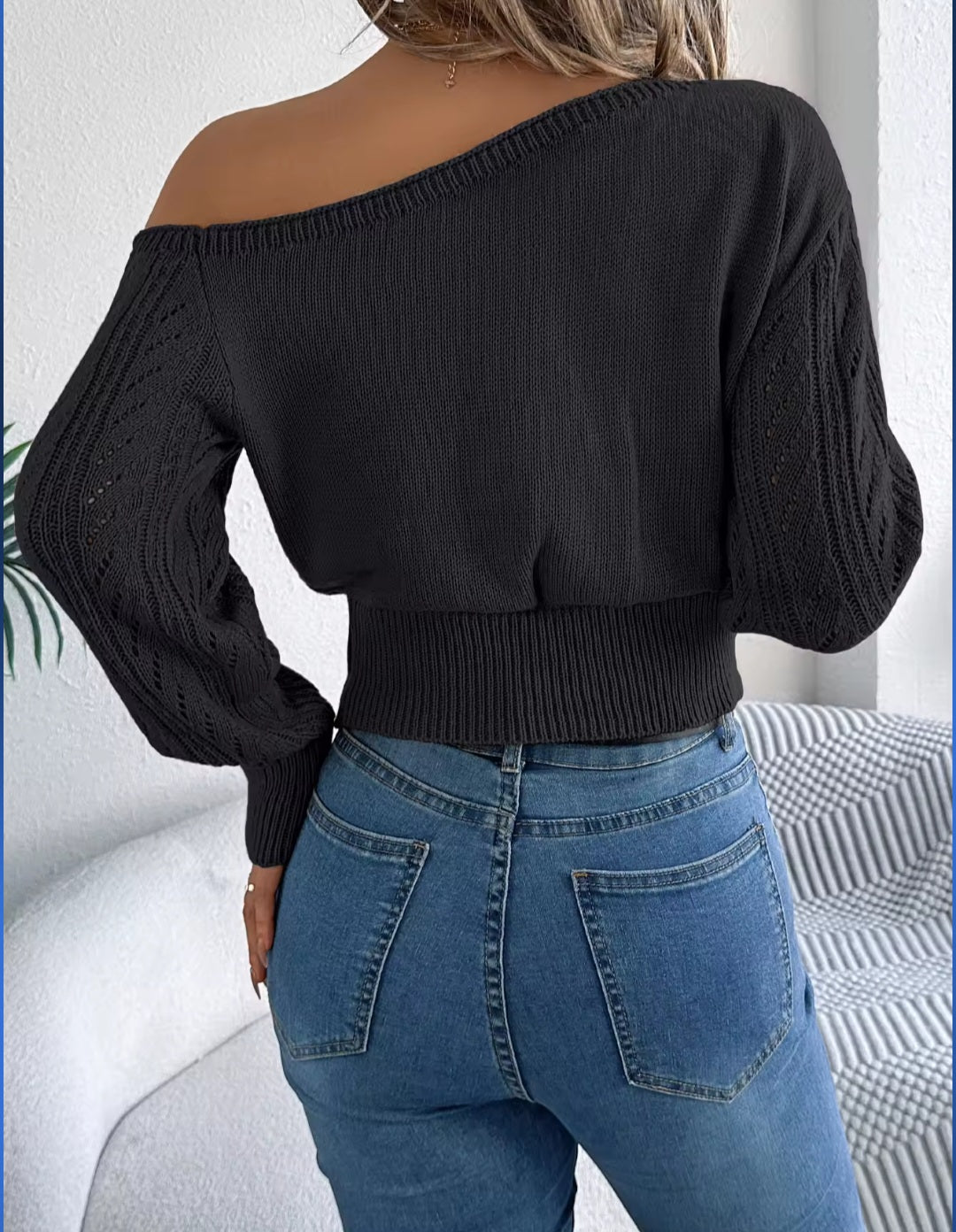 Sexy Casual Off-Shoulder Knitted Sweater - Luxepulse