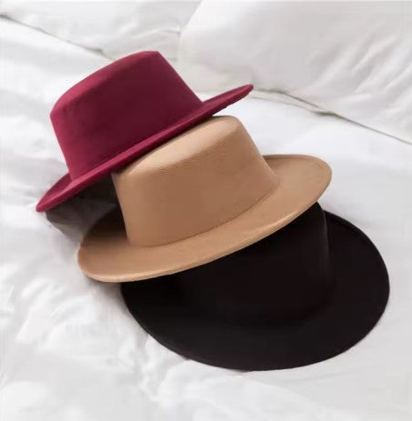 Elegant Wool Flat Top Fedora Hat - Luxepulse