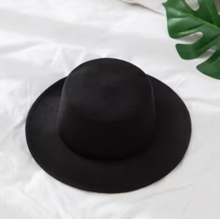 Elegant Wool Flat Top Fedora Hat - Luxepulse