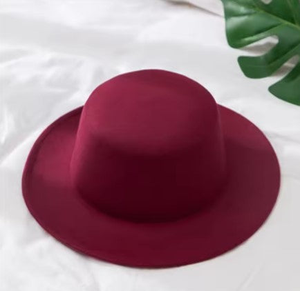 Elegant Wool Flat Top Fedora Hat - Luxepulse