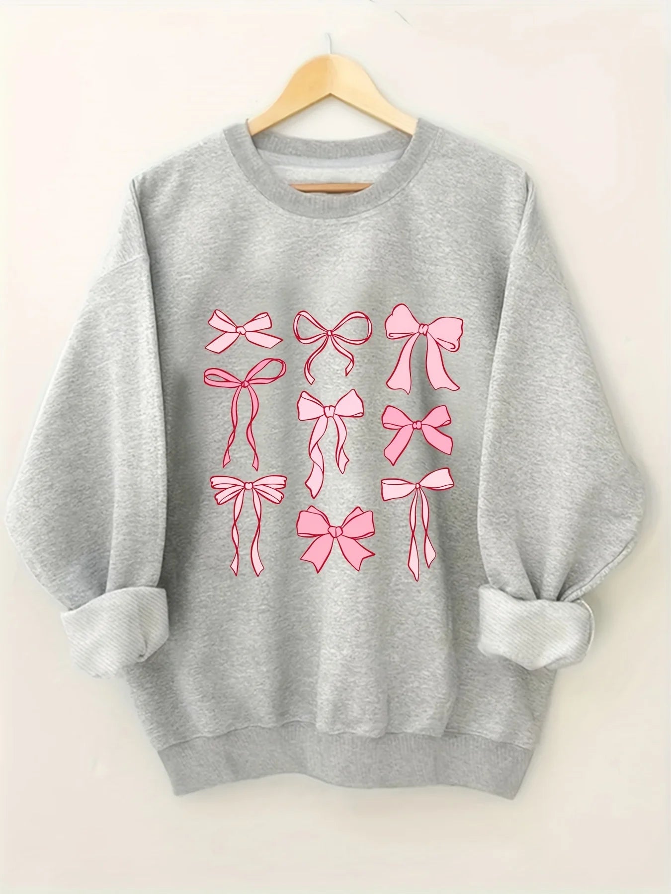 Cozy & Cute Fleece Bow Sweatshirt - Luxepulse