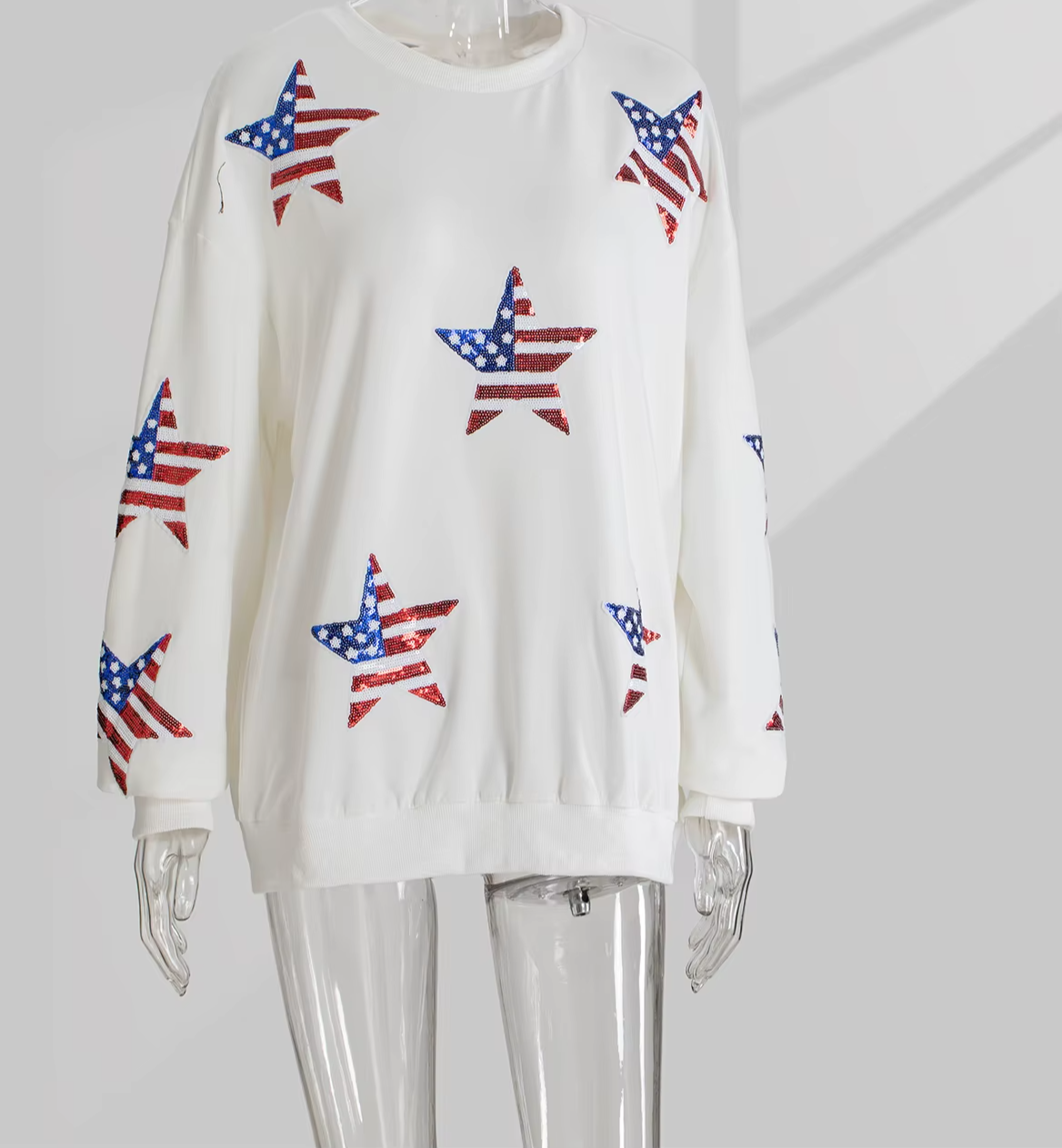 Star-Spangled Sparkle Sweatshirt – Independence Day Sequin Pullover